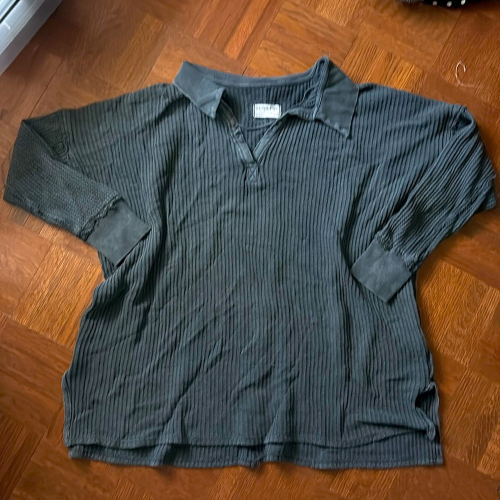 We the Free Waffle Polo Size M - Picture 4 of 8